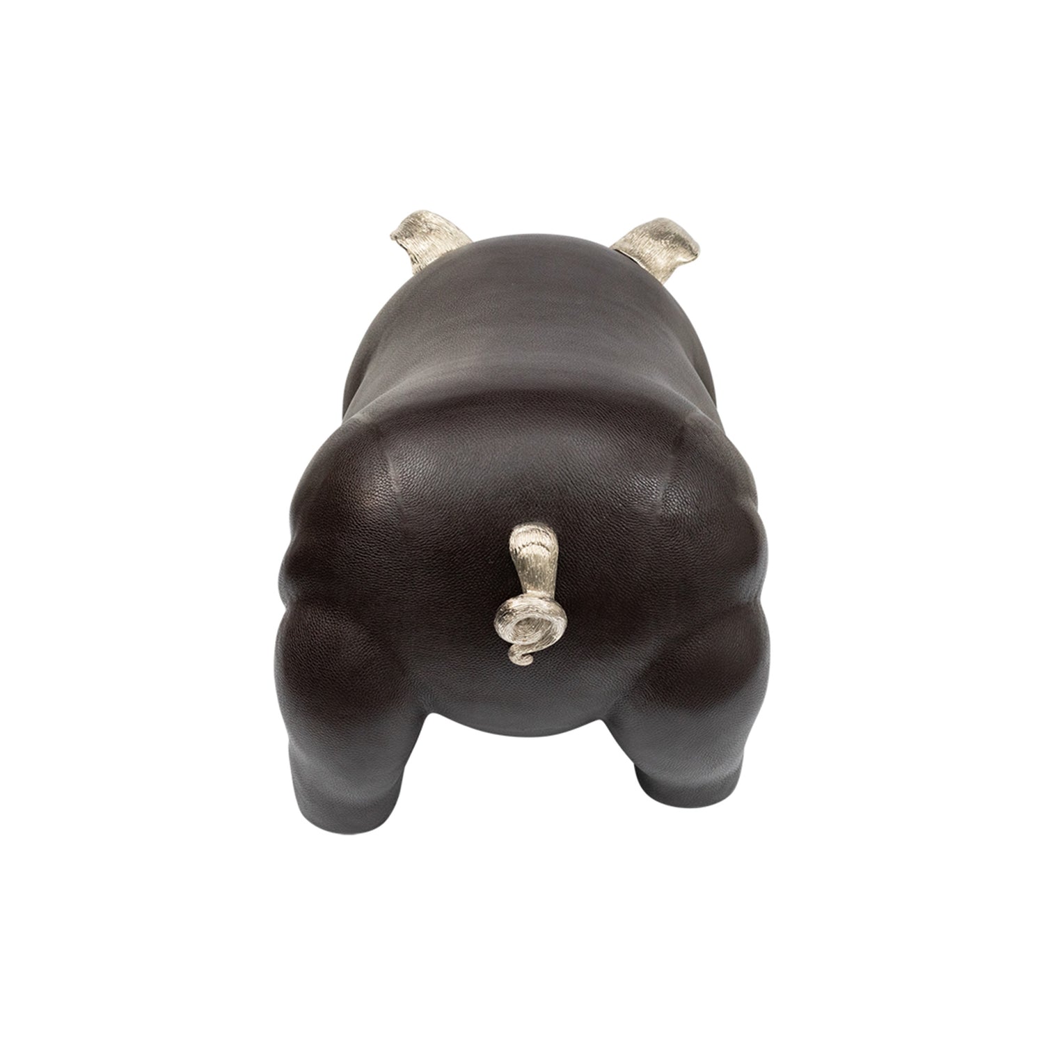 Brown Leather Pig Stool
