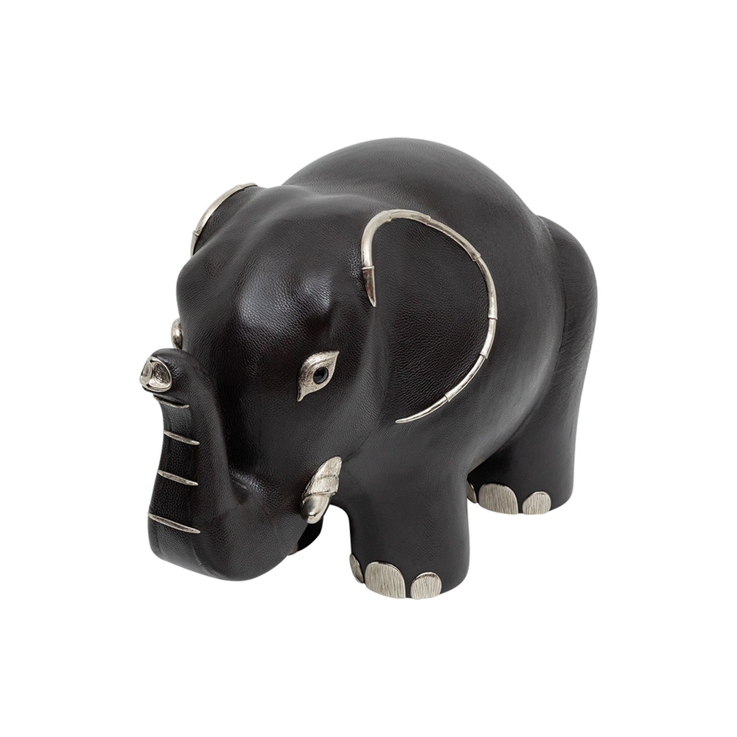 Brown Leather Elephant Stool