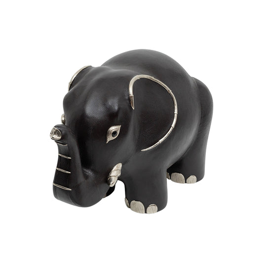 Brown Leather Elephant Stool