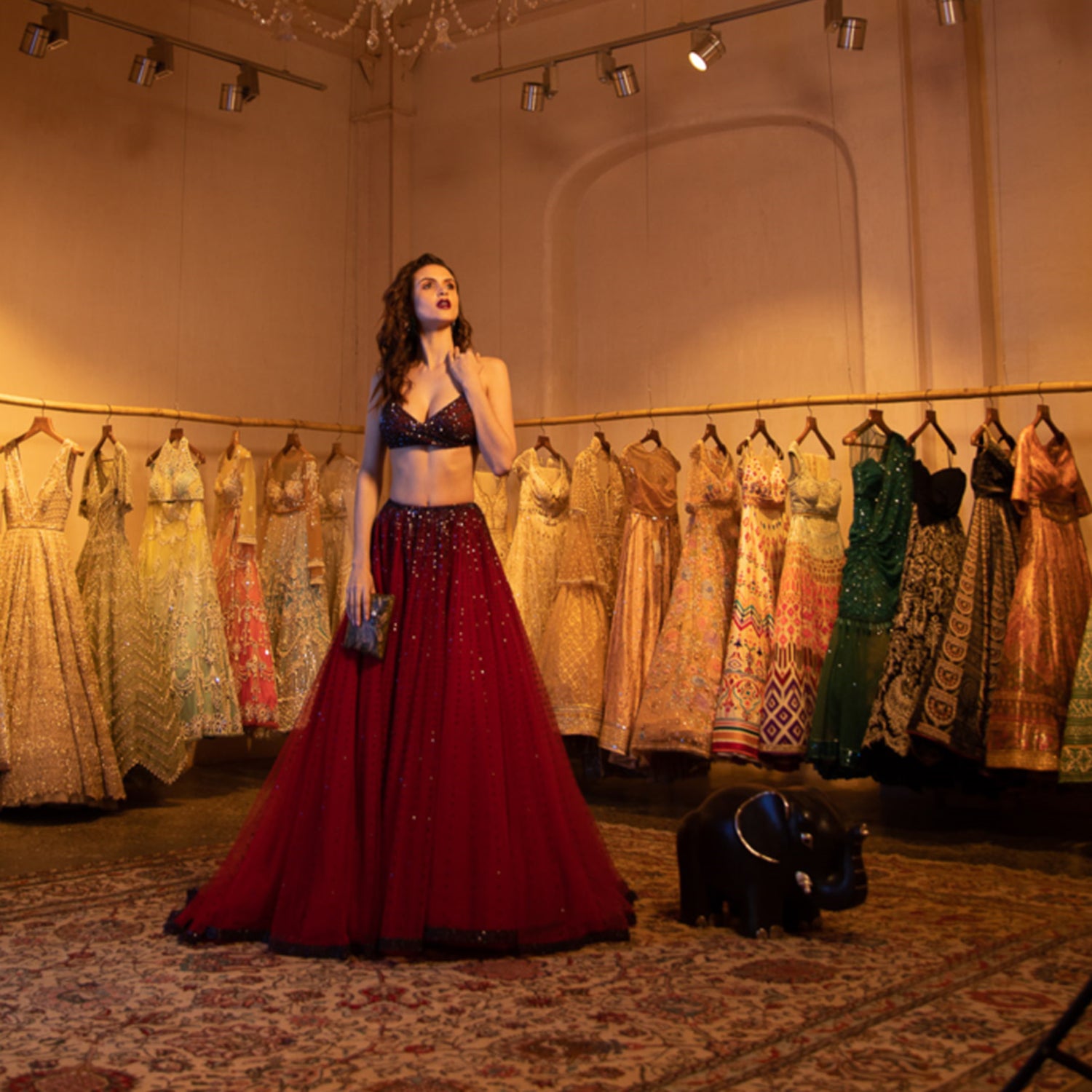 Brown Leather Elephant Stool