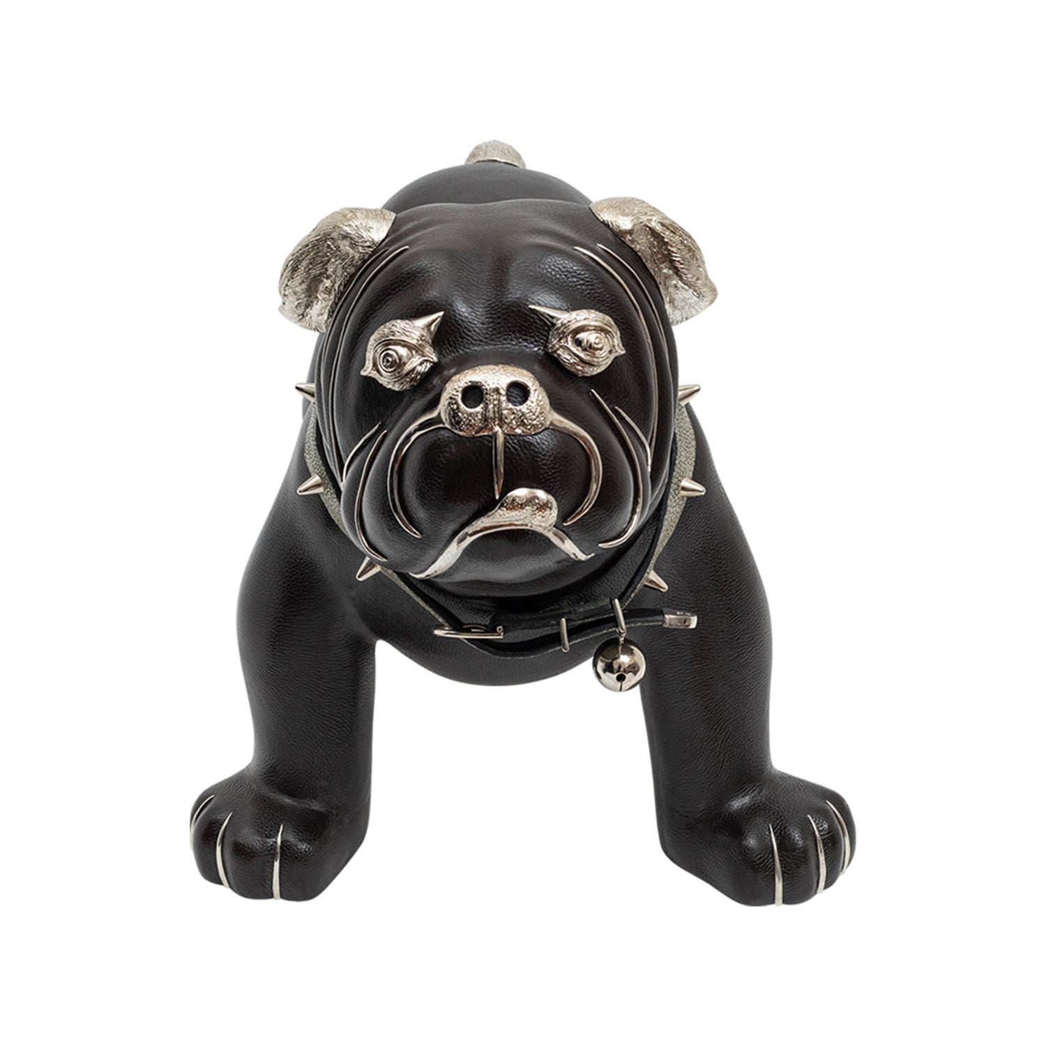 Brown Leather Bulldog Stool