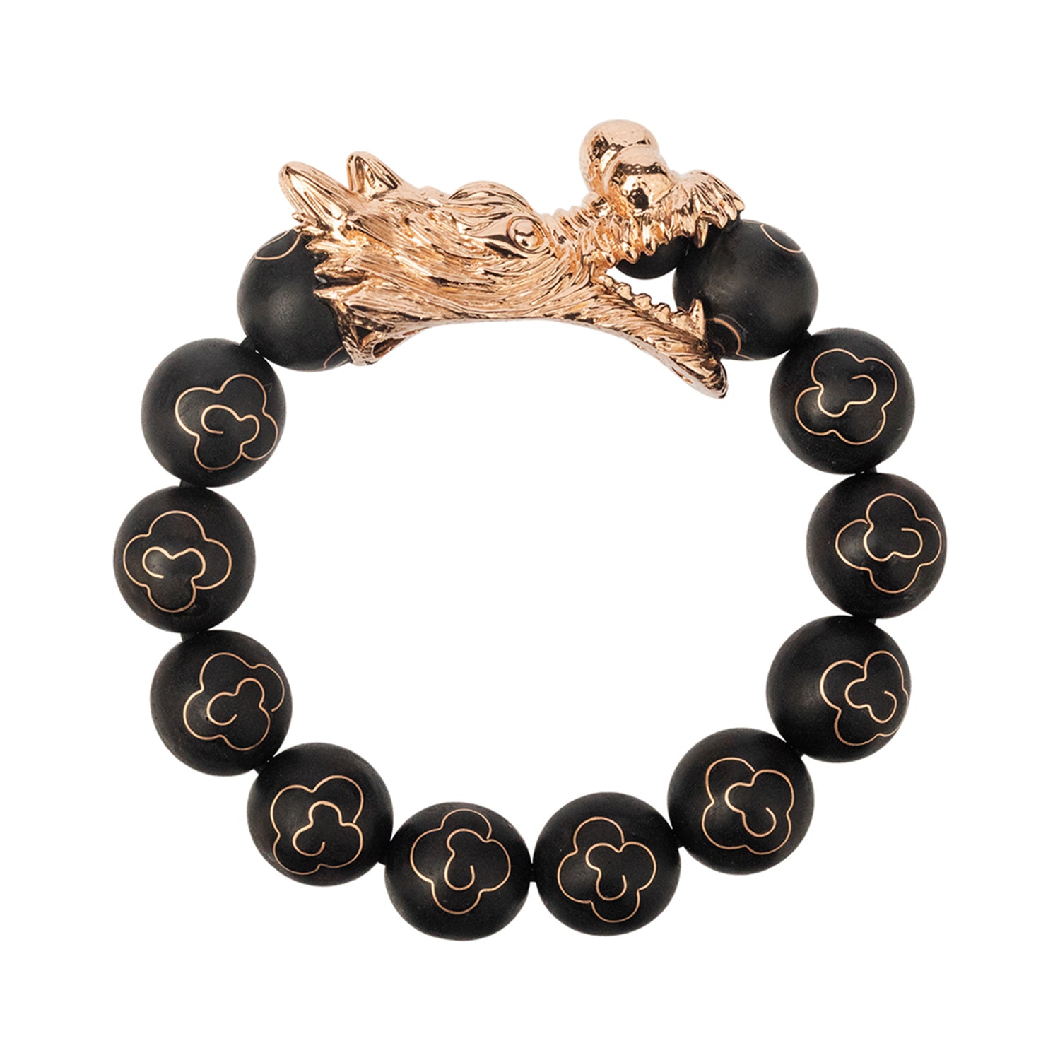 Dragon Bracelet with Gold Inlaid Beads