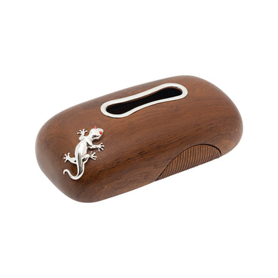 Tissue Box with Silver Lizard