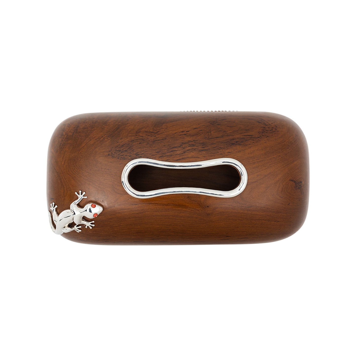 Tissue Box with Silver Lizard