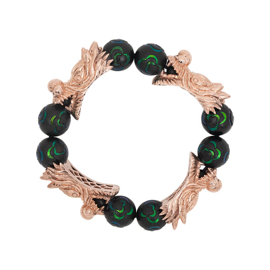 Scarab Bracelet with Four-Headed Mystical Dragons