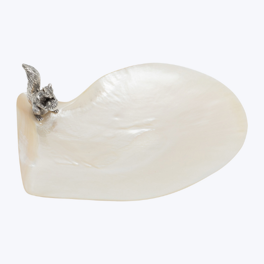 Mother of Pearl Plate with Squirrel