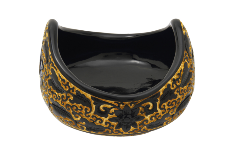 Black Lacquer Bowl with Gold Leaf