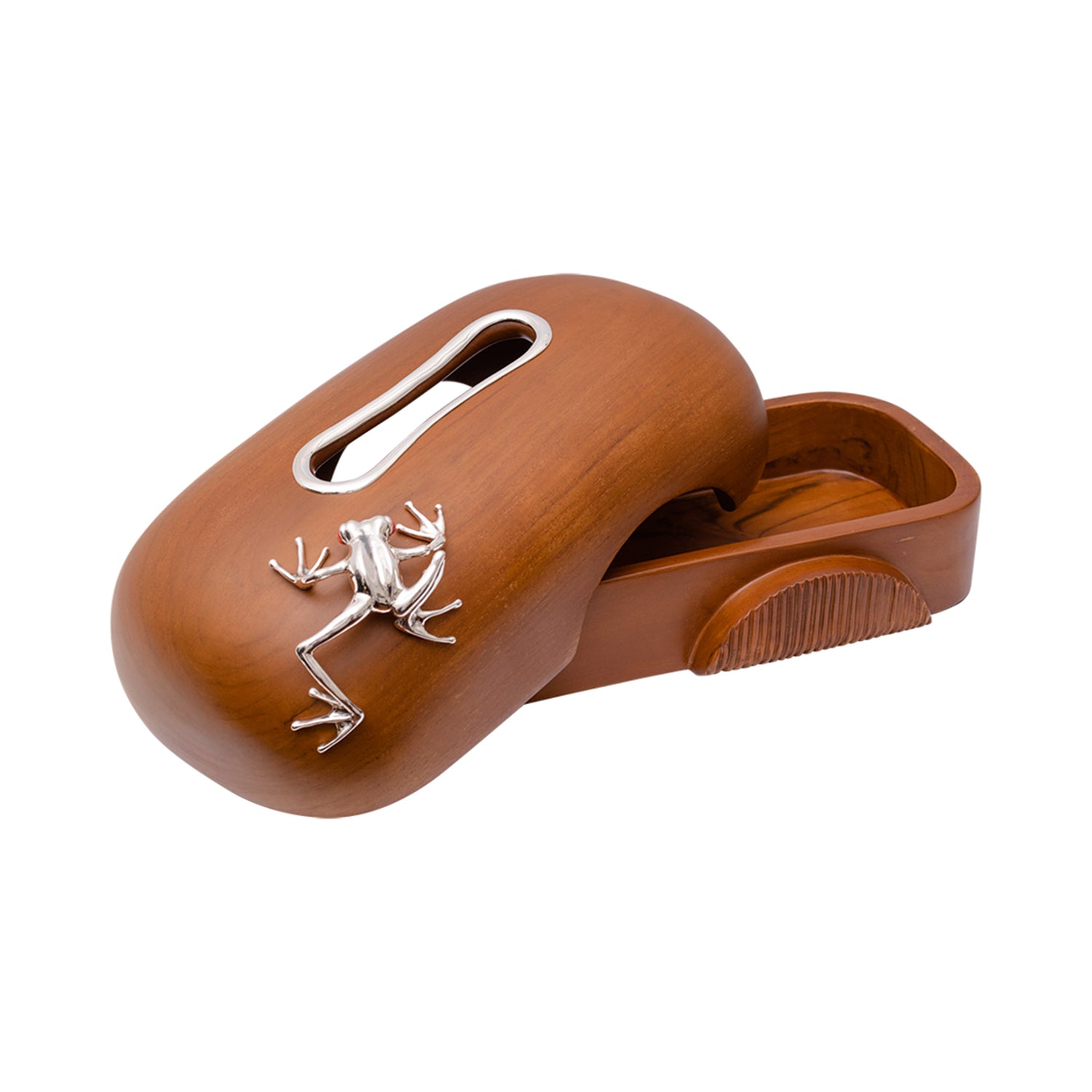 Tissue Box with Silver Frog