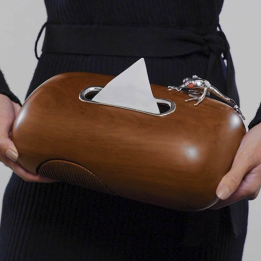 Tissue Box with Silver Frog