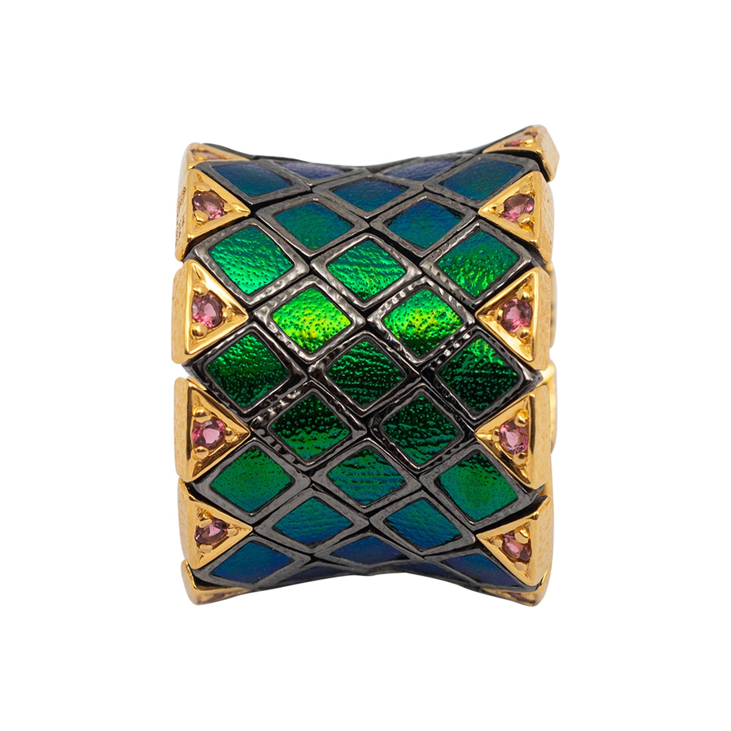 Scarab Flexible Ring with Pink Tourmalines