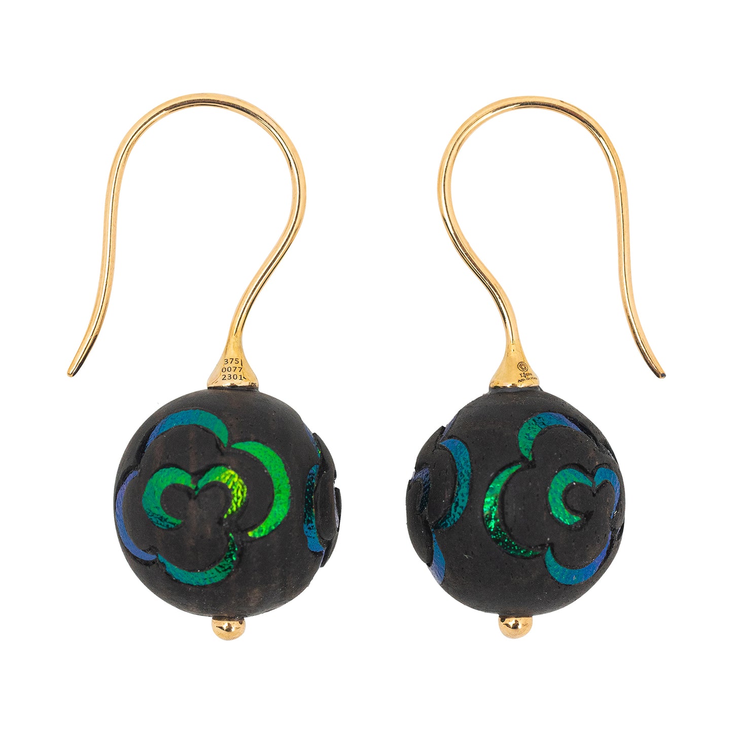 Scarab Inlay Bead Earrings