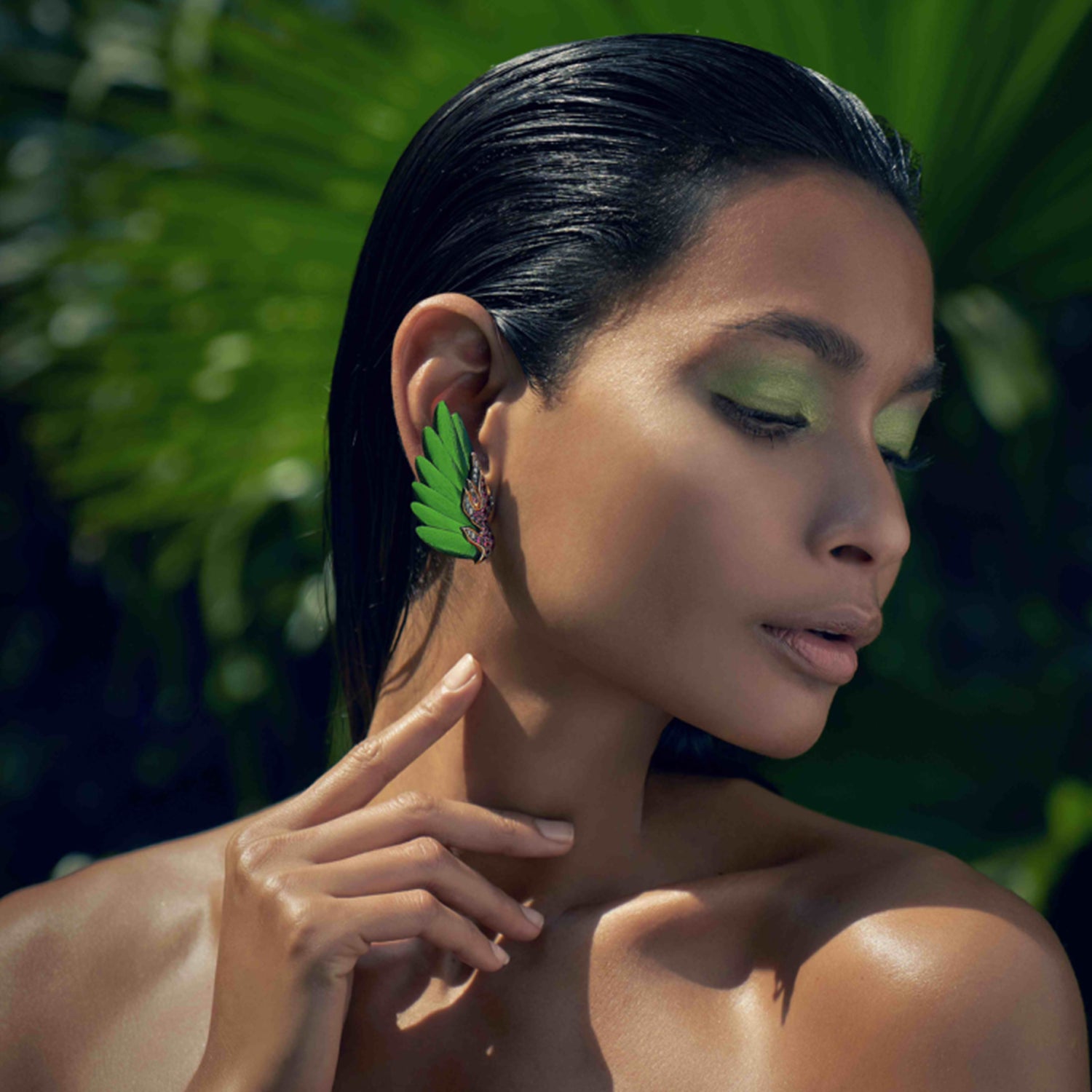 Scarab Earrings with Diamonds and Pink Tourmaline