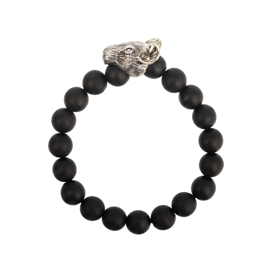 Chinese Zodiac Ebony Bead Bracelet - Year of the Rat