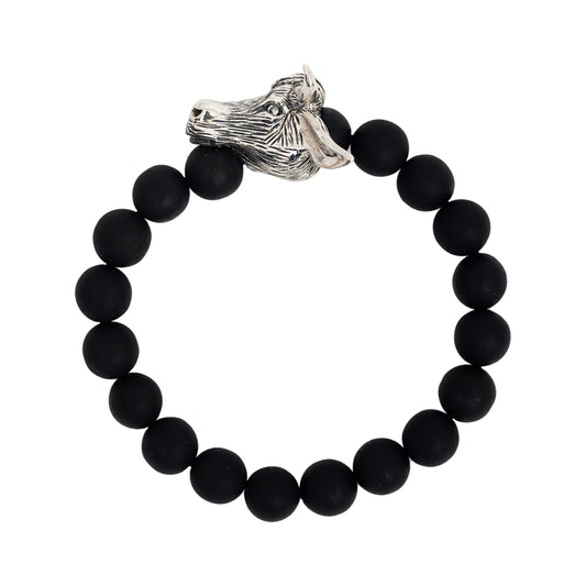 Chinese Zodiac Ebony Bead Bracelet - Year of the Ox