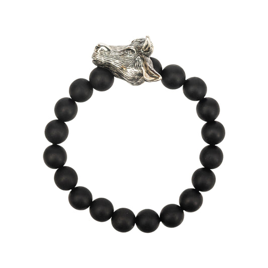 Chinese Zodiac Ebony Bead Bracelet - Year of the Ox