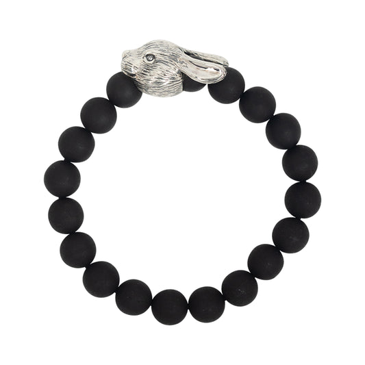 Chinese Zodiac Ebony Bead Bracelet - Year of the Rabbit