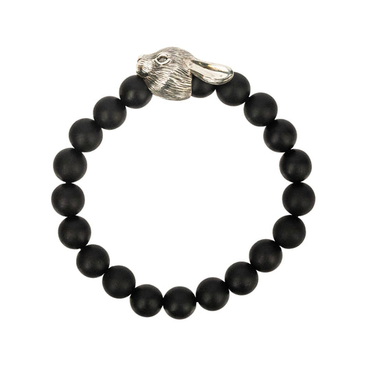 Chinese Zodiac Ebony Bead Bracelet - Year of the Rabbit