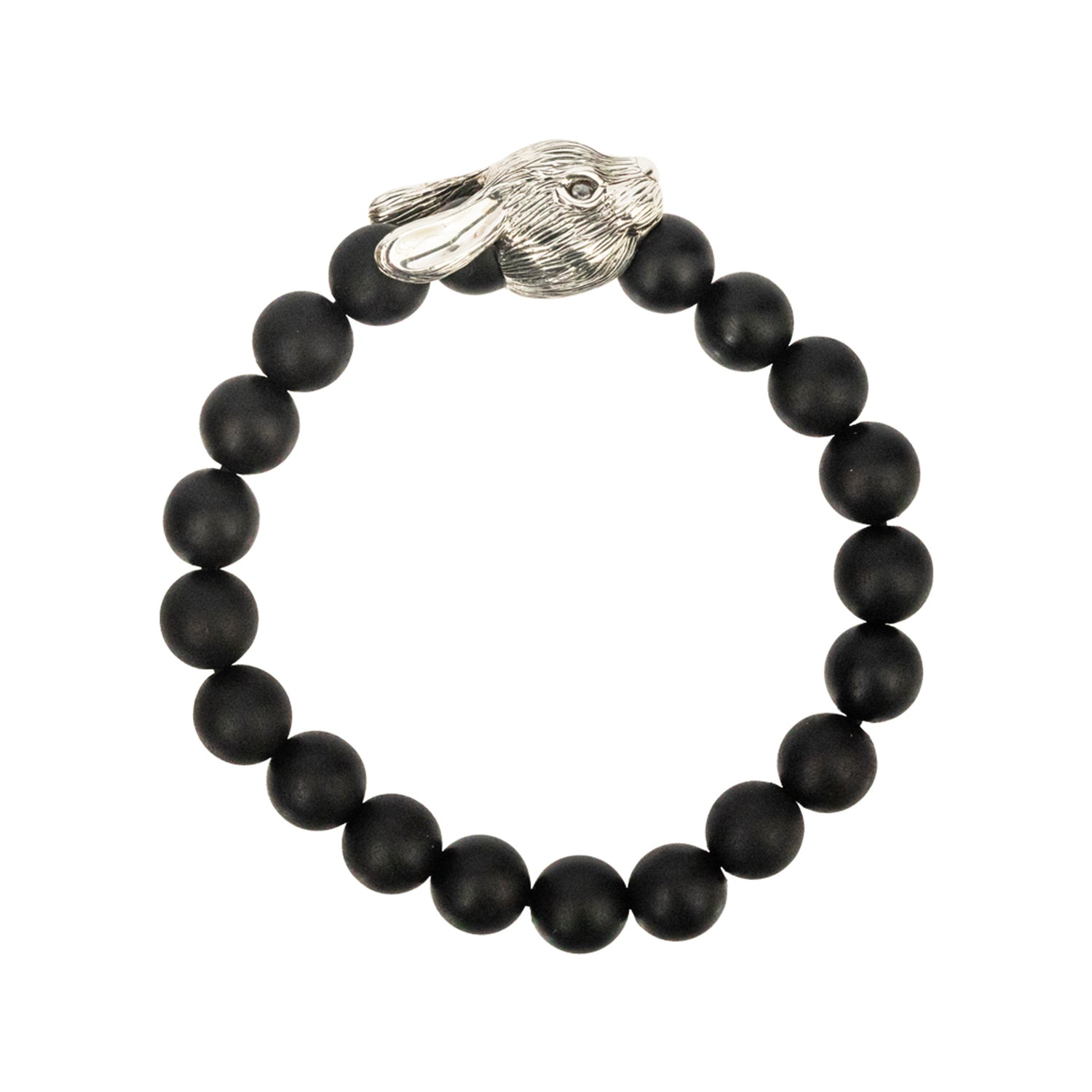 Chinese Zodiac Ebony Bead Bracelet - Year of the Rabbit
