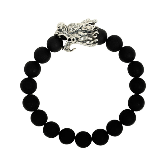 Chinese Zodiac Ebony Bead Bracelet - Year of the Dragon