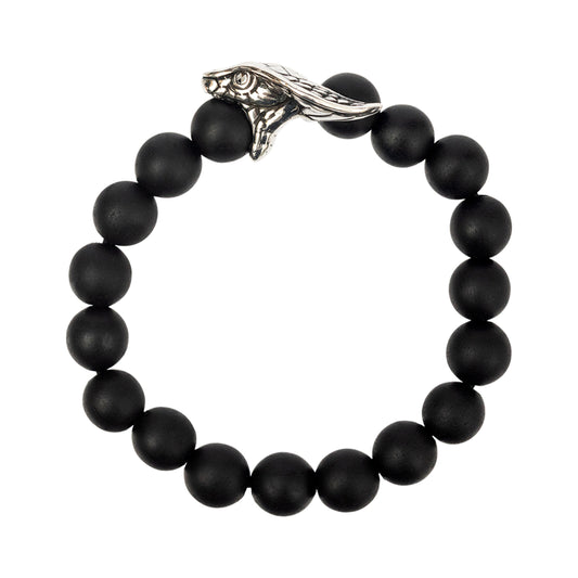 Chinese Zodiac Ebony Bead Bracelet - Year of the Snake