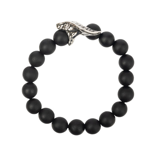 Chinese Zodiac Ebony Bead Bracelet - Year of the Snake