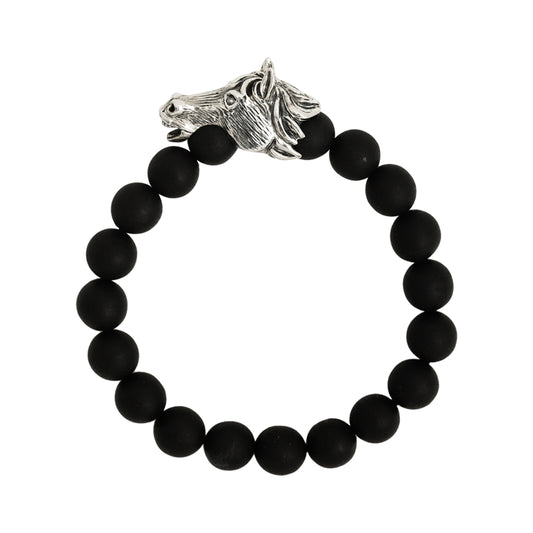 Chinese Zodiac Ebony Bead Bracelet - Year of the Horse