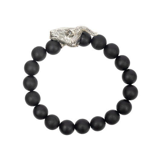 Chinese Zodiac Ebony Bead Bracelet - Year of the Goat