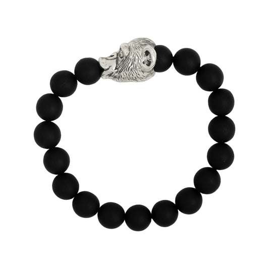 Chinese Zodiac Ebony Bead Bracelet - Year of the Monkey