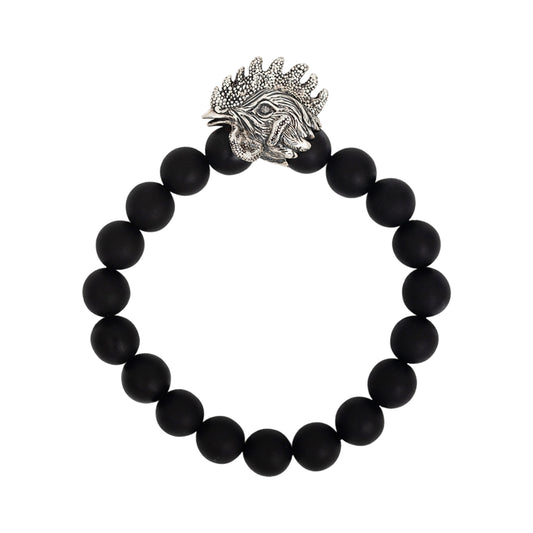Chinese Zodiac Ebony Bead Bracelet - Year of the Rooster