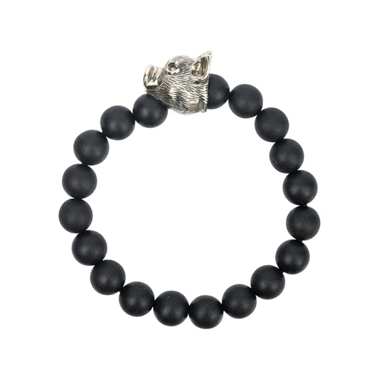 Chinese Zodiac Ebony Bead Bracelet - Year of the Pig