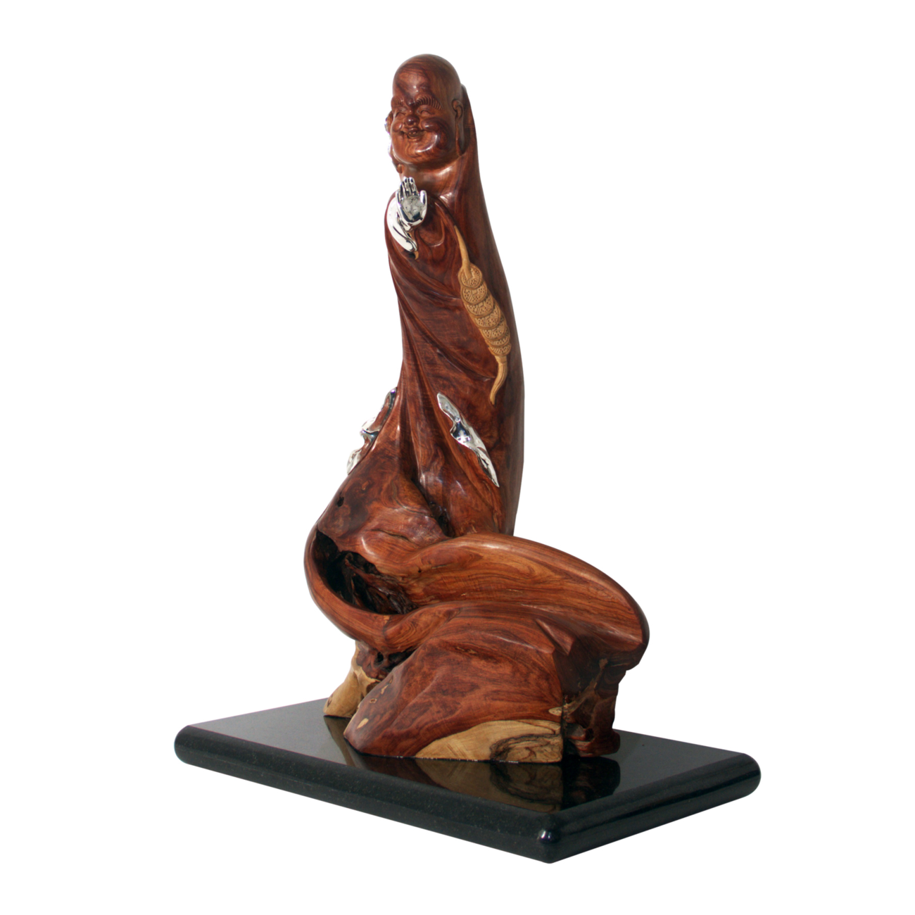 Redwood Happy Monk Sculpture