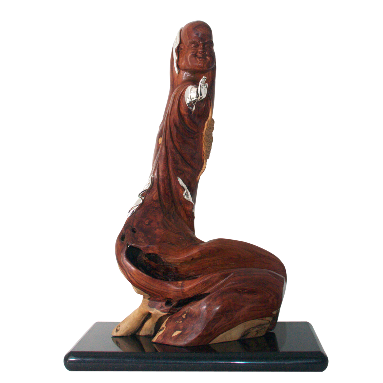 Redwood Happy Monk Sculpture