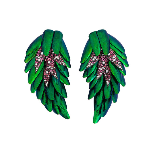 Scarab Cluster Earrings with Pink Tourmalines and Diamonds