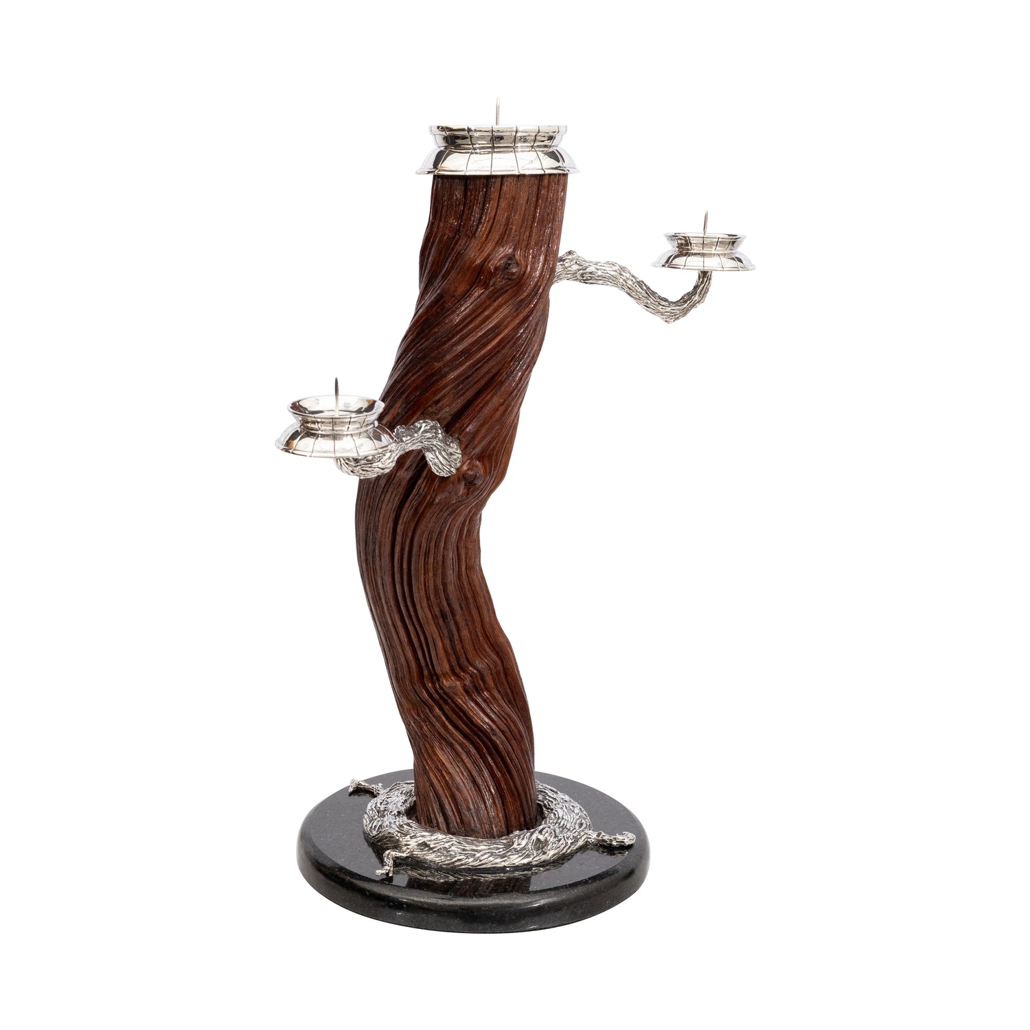 Brazilian Liana Candle Holder with Silver