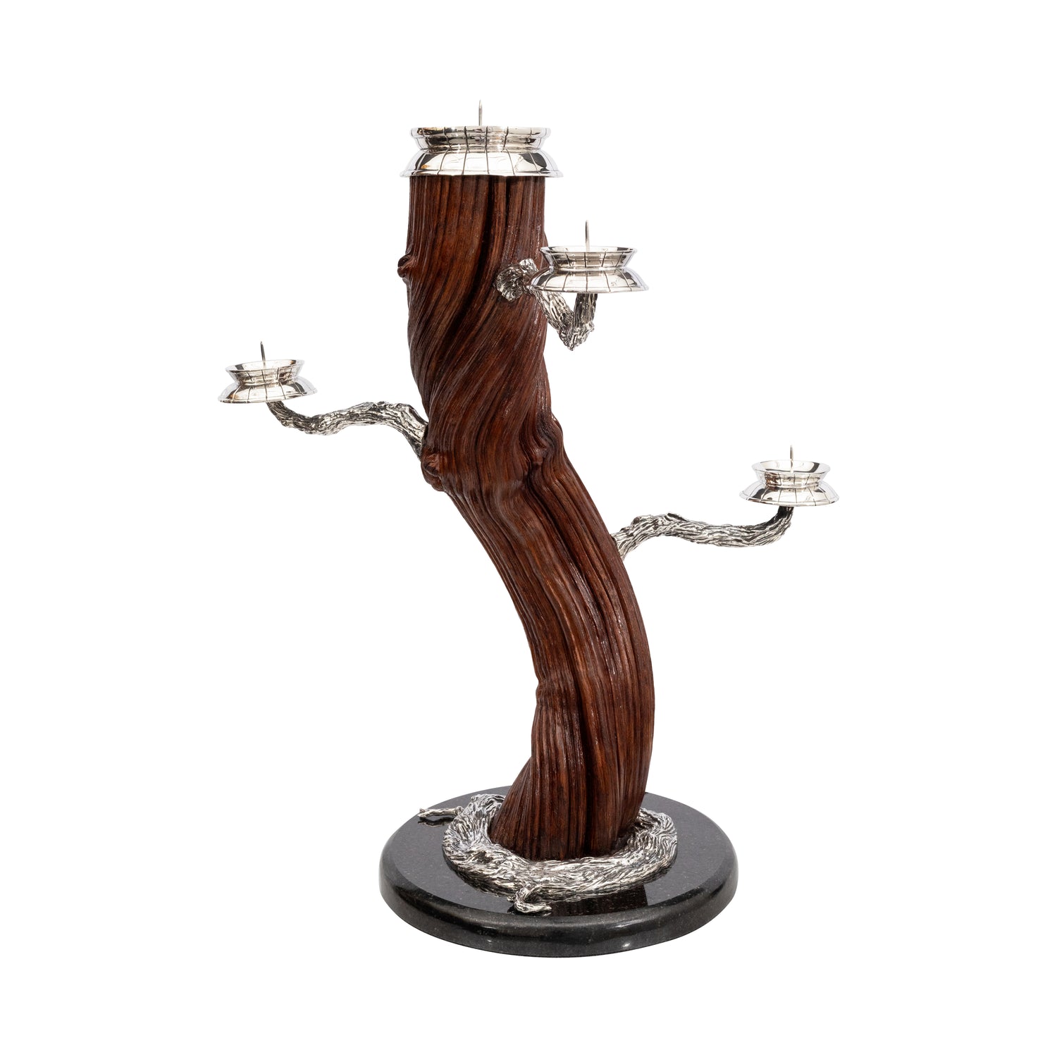 Brazilian Liana Candle Holder with Silver