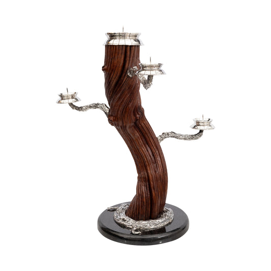 Brazilian Liana Candle Holder with Silver