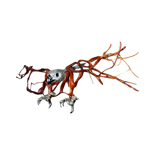Mahogany Falcon Sculpture