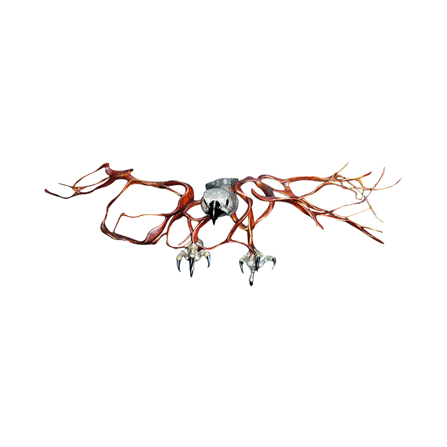 Mahogany Falcon Sculpture