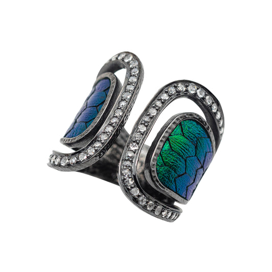 Scarab Ring Decorated with Diamonds