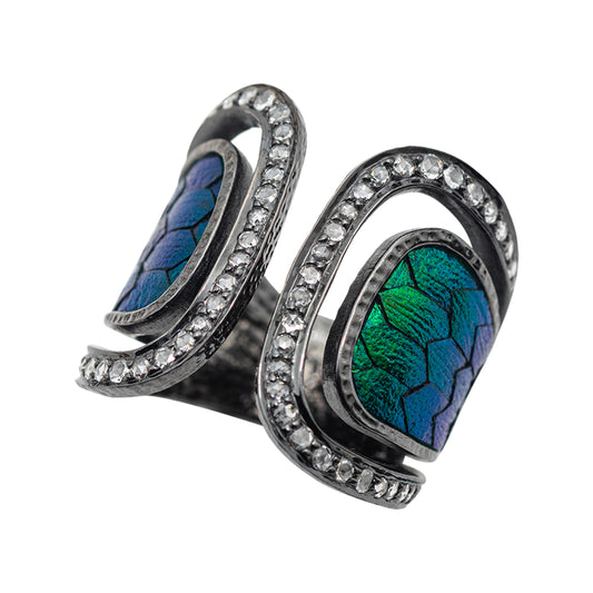 Scarab Ring Decorated with Diamonds