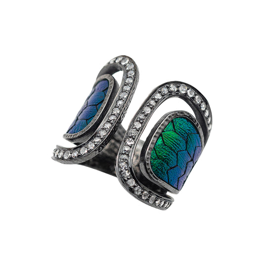 Scarab Ring Decorated with Diamonds