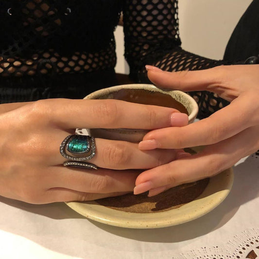 Scarab Ring Decorated with Diamonds