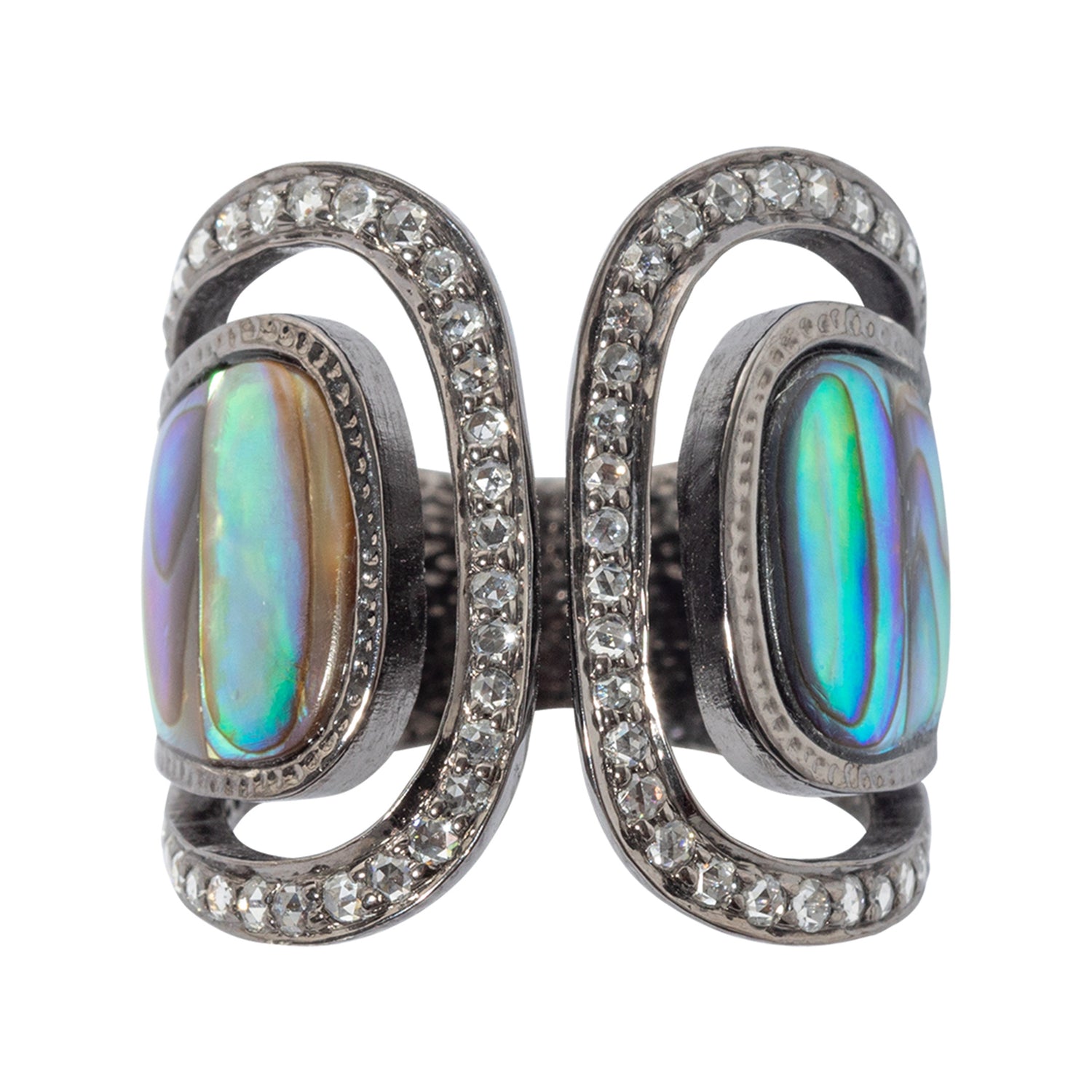 Abalone Shell Ring Decorated with Diamond