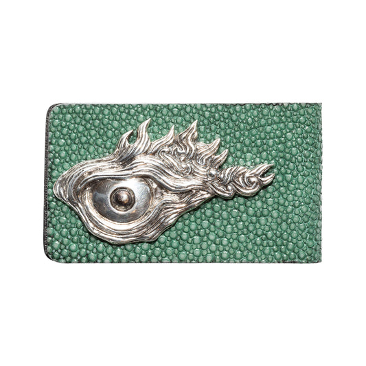 Galuchat Leather Money Clip with Dragon Fish Eye