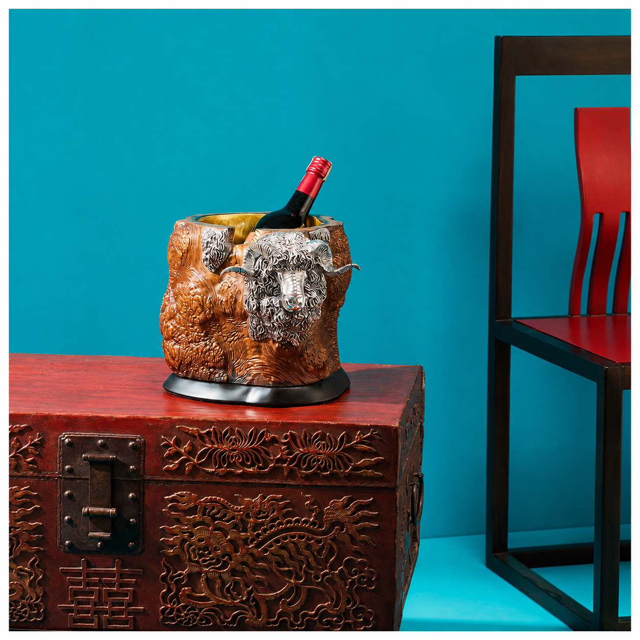 Burl Ram Wine Bucket