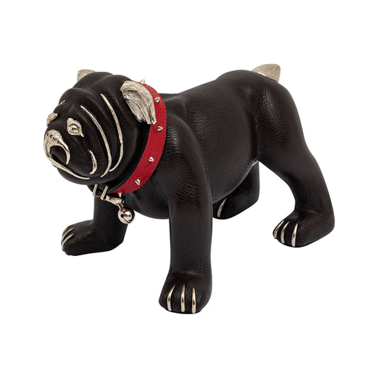 Bulldog Paperweight with a Red Leather Collar