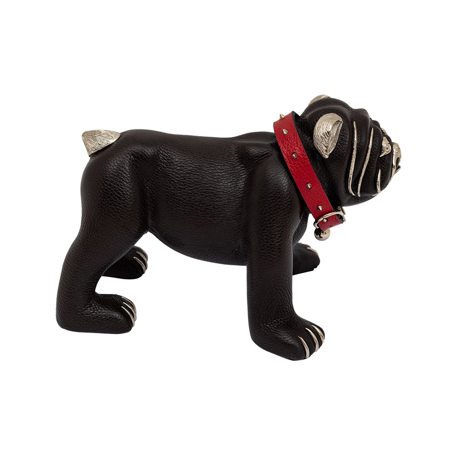 Bulldog Paperweight with a Red Leather Collar