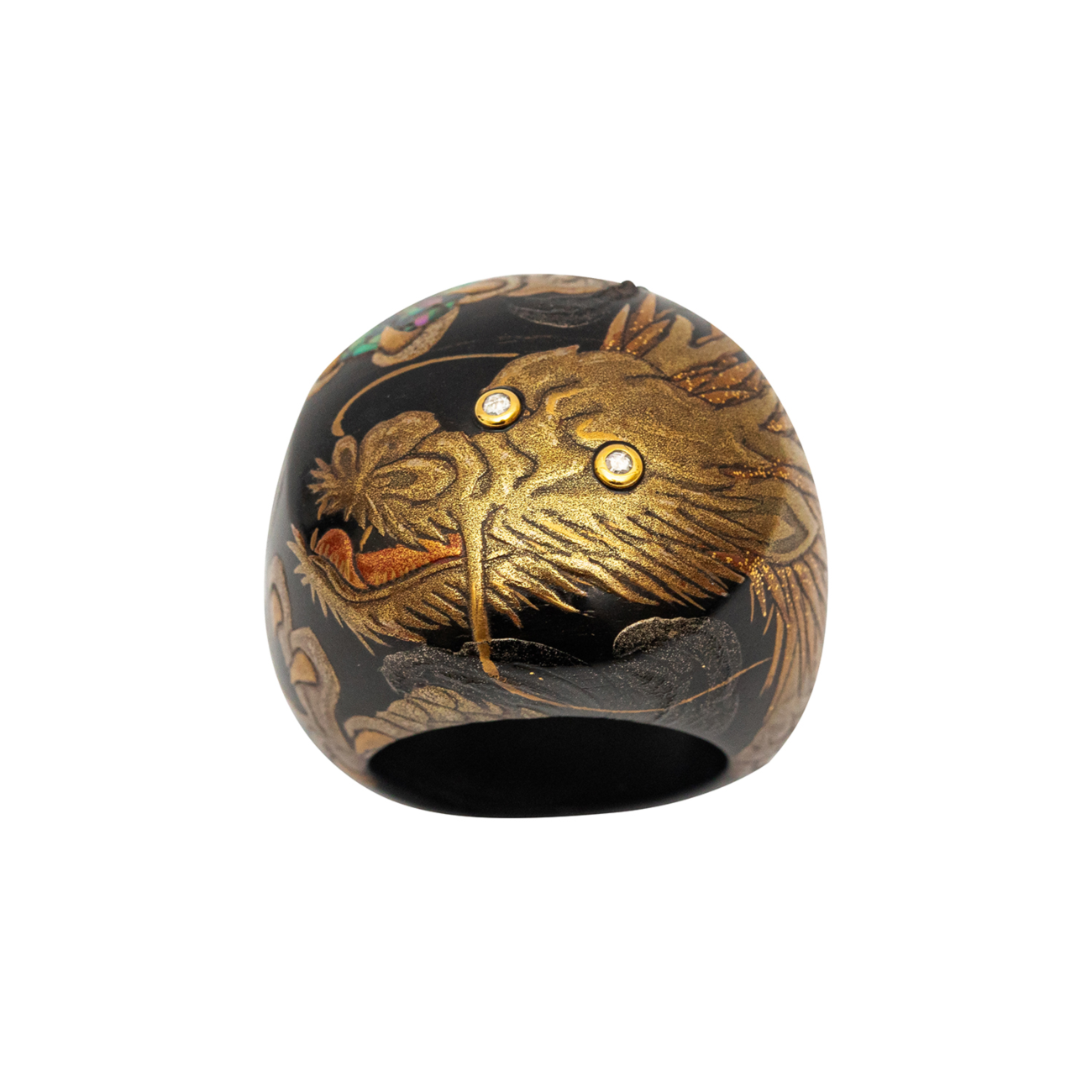 Winged Bee Maki-e Lacquer Ring