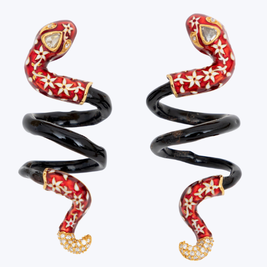 The Spiral Dancing Snake Earrings