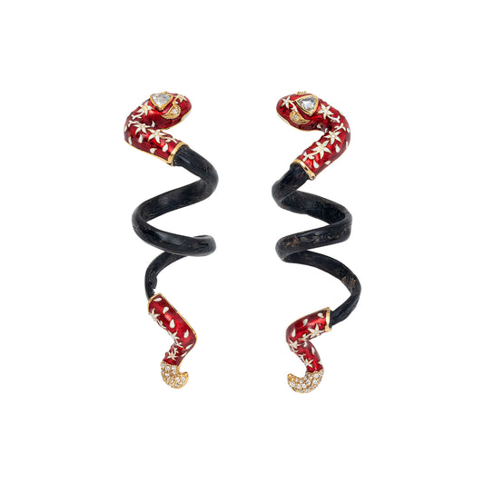 Spiral Dancing Snake Earrings